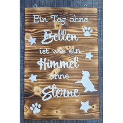 Schild geflammt  " Ein Tag...