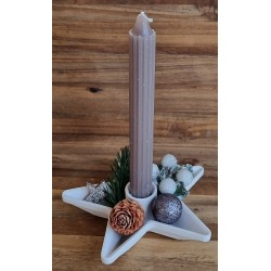 Kerzen-Gesteck taupe/kugel