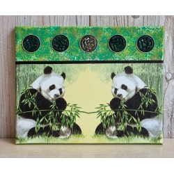 Bild " Pandabären " grün Töne