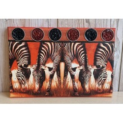 Bild " Zebras " orange Töne