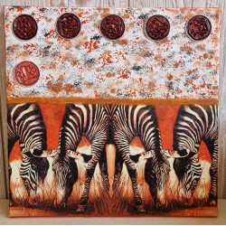 Bild " Zebras " rot Töne