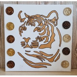 Bild " Tiger Kopf " bronze...