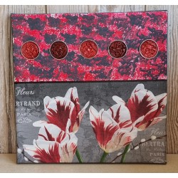 Bild " Tulpen " rot/grau Töne