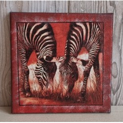 Bild " Zebras "  rot/grau Töne