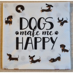 Serviette  Dogs make me Happy