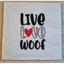 Serviette  Live Love Woof
