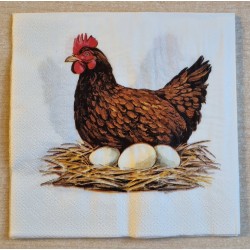 Serviette Henne im Nest/Eier