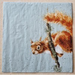 Serviette Eichhörnchen auf Ast