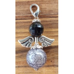 Perlen Engel silber/schwarz