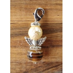 Perlen Engel braun/creme