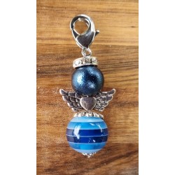 Perlen Engel blau matt