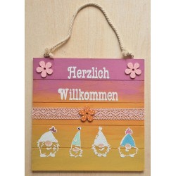 Schild Wichtel "Herzlich...