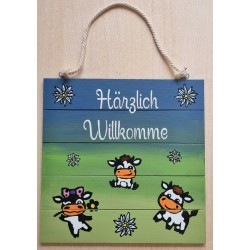 Schild Lustige Kühe...