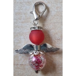 Perlen Engel transparent/rot