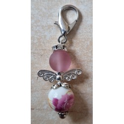 Keramik Perlen Engel altrosa