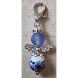 Keramik Perlen Engel blau