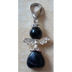 Herz Perlen Engel schwarz