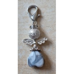 Herz Perlen Engel grau/silber