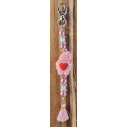 Schlüsselanhänger Wichtel rosa