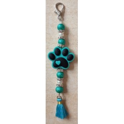 Schlüsselanhänger Pfote türkis