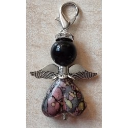 Herz Perlen Engel schwarz/bunt