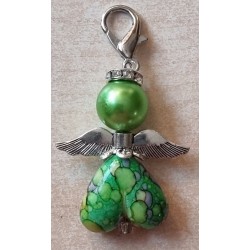 Herz Perlen Engel grün/bunt