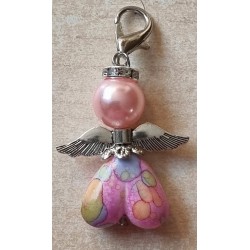 Herz Perlen Engel rosa/bunt