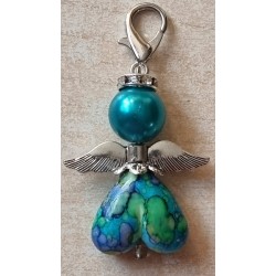 Herz Perlen Engel türkis/bunt