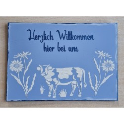 Schild " Herzlich...