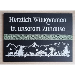 Schild schwarz " Herzlich...
