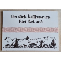 Schild weiss/braun/lachs  "...