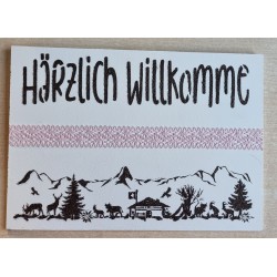 Schild weiss/braun/rosa"...