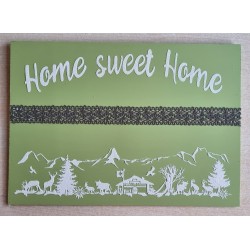 Schild grün/weiss/taupe "...