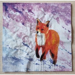 Serviette  Fuchs im Schnee