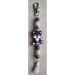 Schlüsselanhänger Katze braun