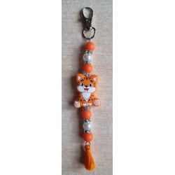 Schlüsselanhänger Katze orange