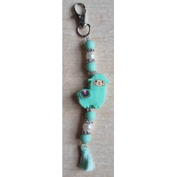 Schlüsselanhänger Lama seegrün