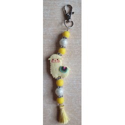 Schlüsselanhänger Lama gelb