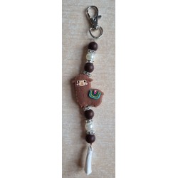 Schlüsselanhänger Lama braun