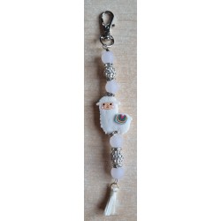 Schlüsselanhänger Lama weiss