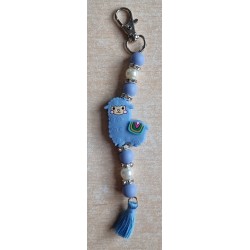 Schlüsselanhänger Lama blau