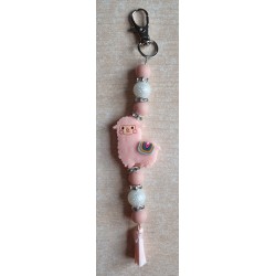 Schlüsselanhänger Lama lachs