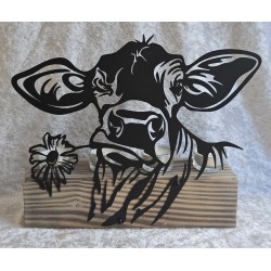 Teelicht Balken Metall Kuh...