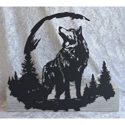 Teelicht Balken Metall Wolf...