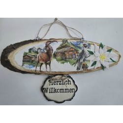 Schild " Herzlich...