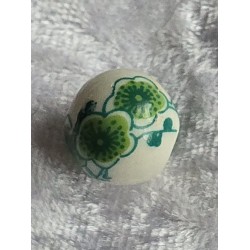 Stein Perle weiss/grün Blume