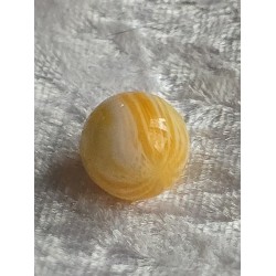 Kunststoff Perle orange/weiss