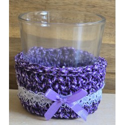 Teelicht violette gemustert