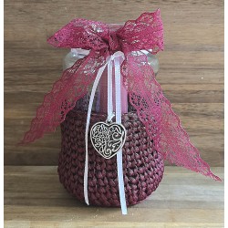 Kerze im Glas weinrot