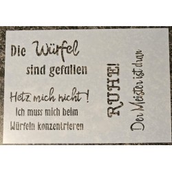 Schablone " Die Würfel sind...